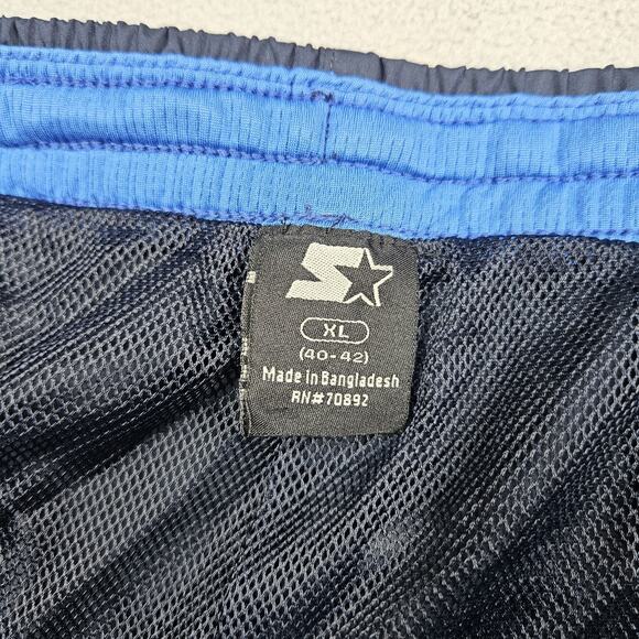 VTG Starter Track Pants Mens XL Blue Baggy Wide Leg Lined Skater Y2K Zip Ankle - Picture 6 of 15